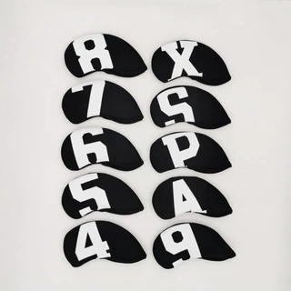 GOLF IRON COVER หัวกอล์ฟเหล็กเซ็ทคลุมเตียง4/5/6/7/8/9/A/P/S/X 10PCS Headcovers Iron Club ที่คลุมหัวไม้กอล์ฟเหล็กกันน้ำ
