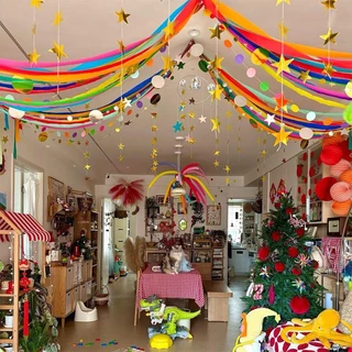 ส่งจากกรุงเทพ พวงดาว 5 แฉก สีทองเงิน ยาว 4 เมตร สวยโรแมนติก สำหรับวันเกิด ปาร์ตี้ 100 วัน
