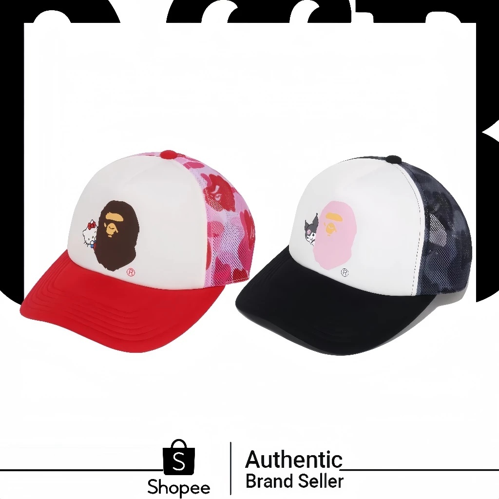 BAPE X KUROMI ABC Camo Mesh Cap หมวก 🏁 สั่งซื้อเลย 🏁