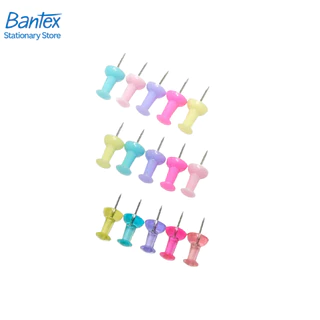 Bantex เข็มหมุด หมุดปักบอร์ด เข็มหมุดหลากสี ขนาด 1 นิ้ว ปลายเข็มแหลมเจาะง่าย อุปกรณ์สำนักงาน Push Pin