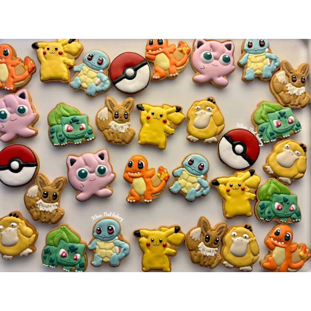 คุกกี้ไอซิ่ง ตรีมโปเกมอน Pokémon cookies.