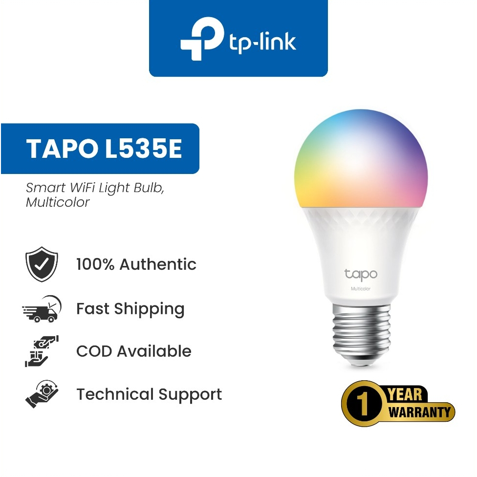 TP-LINK (Tapo L535E) Smart WiFi Light Bulb, Multicolor หลอดไฟอัจฉริยะ ความสว่าง 1055 ลูเมน ให้แสงคมชัด