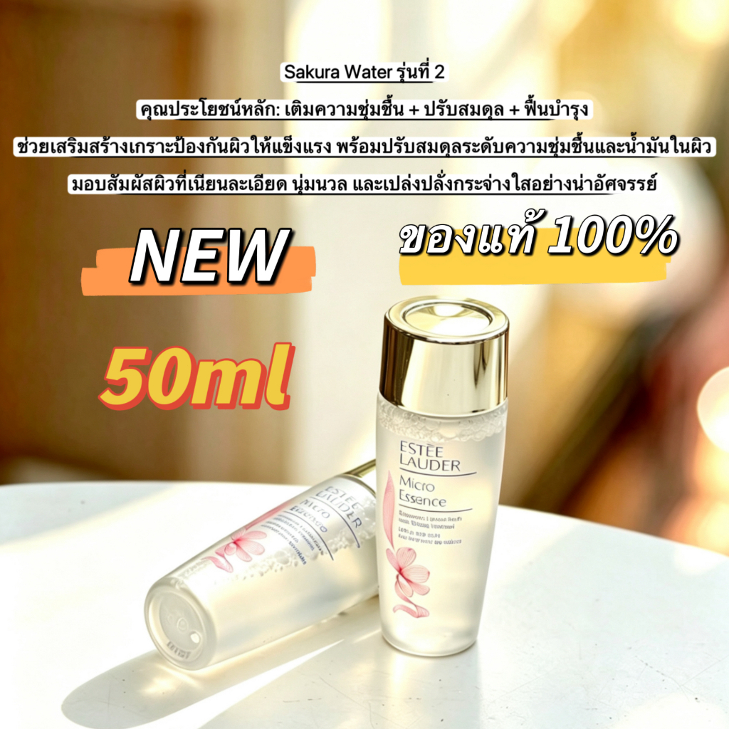 （ใหม่เอี่ยม!!）Estee Lauder Micro Essence Bio Ferment  Sakura Ferment 50ml เอสเต ลอเดอร์ ไมโคร เอสเซนส์ โทนเนอร์
