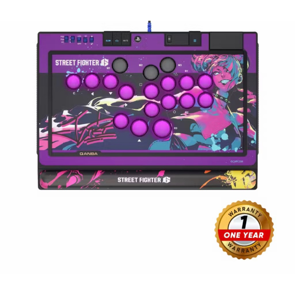 จอย Qanba รุ่น Sapphire JURI- Arcade Controller (Leverless) ใช้กับ PC/PS5/PS4 พร้อมประกัน