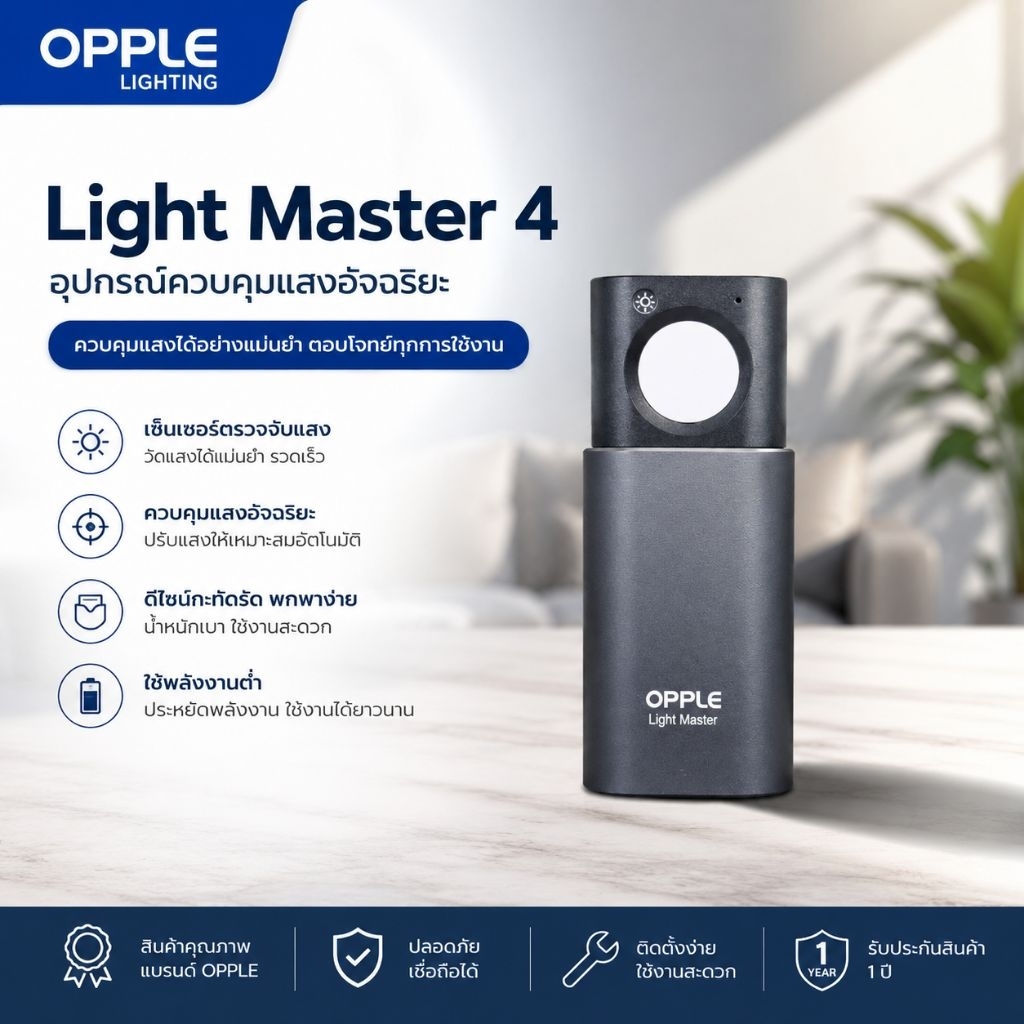 OPPLE Light Master 4 เครื่องวัดคุณภาพแสง LED | Lux CCT CRI Flicker | Professional Light Meter