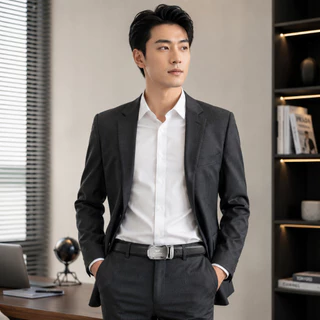 ลุคหรูดูแพง เข็มขัดผู้ชาย WALESPOLO หัวเข็มขัดออโต้ล็อกปรับง่าย หนังสีดำพรีเมียม เข็มขัดผู้ชายใส่ทำงานใส่ออกงานสไตล์นักธ