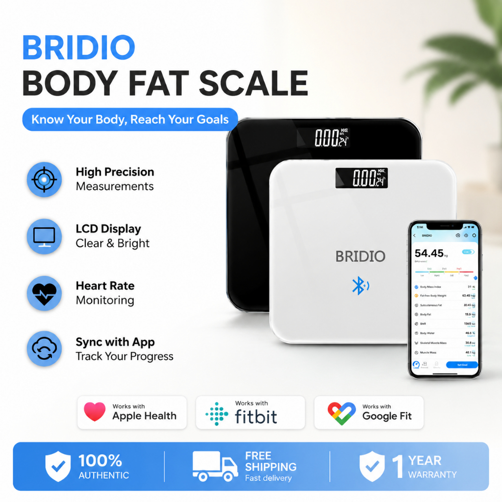 Lenovo Bridio เครื่องชั่งน้ำหนัก  Smart Scale แม่นยำสูงสำหรับสุขภาพ วัดน้ำหนักส่วนบุคคลได้ถึง 180KG  ซิงค์ข้อมูล App