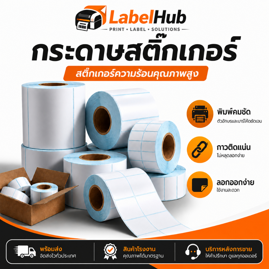 กระดาษสติ๊กเกอร์ความร้อน สำหรับพิมพ์ใบปะหน้า
