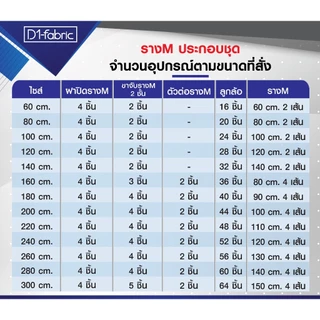 ราวผ้าม่าน 2 ชั้น ราวม่านจีบ รางม่านจีบอลูมิเนียม รุ่น M แบบประกอบมือ มีให้เลือก 2 สี