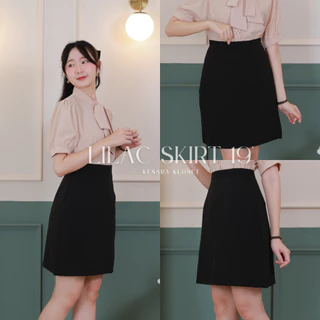 กระโปรงทำงานแฟชั่น ทรงเอ ยาว19'' Lilac Skirt (เหมาะกับคนมีสะโพก)
