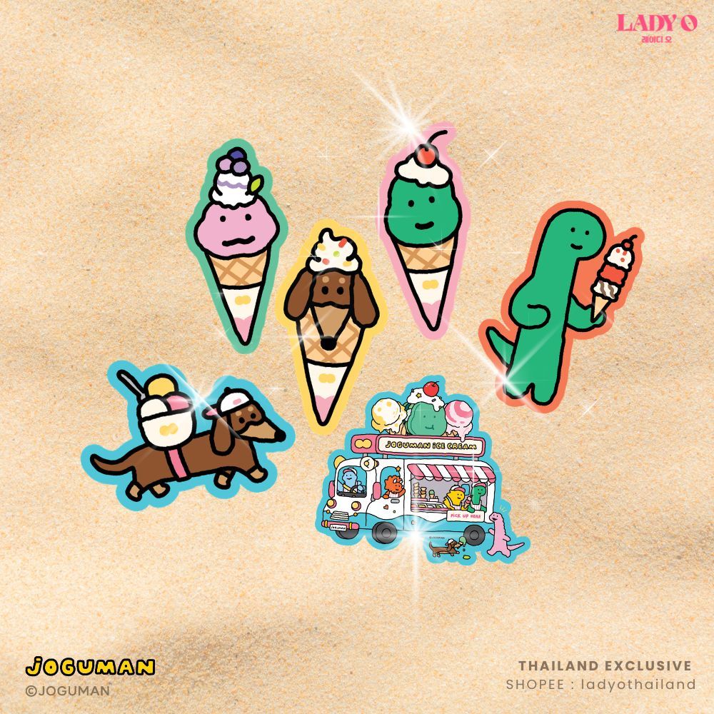 JOGUMAN Eat It Before It Melts – Big Hologram Sticker set 6pcs. สติกเกอร์เซ็ท