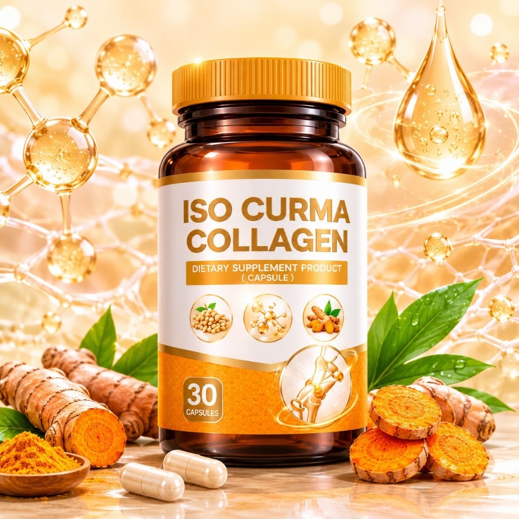 ISO CURMA COLLAGEN คอลลาเจนไทป์ทู ผสมขมิ้นชัน 30 แคปซูล ผลิตภัณฑ์เสริมอาหาร