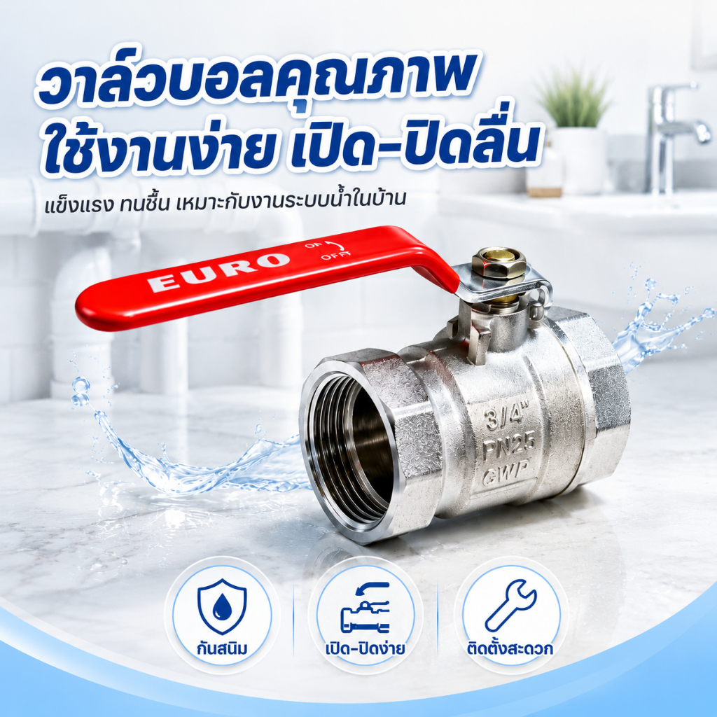 【บอลวาล์วคันโยกสีแดง】 GRACE บอลวาล์วเกลียวใน มีหลายขนาด แข็งแรง ทนทาน พร้อมส่งติดตั้งสะดวก COD
