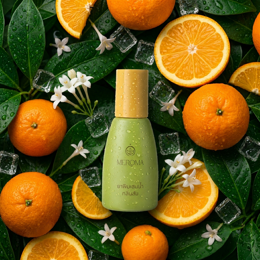 MEROMA พิมเสนน้ำ โมเดิร์น กลิ่นส้ม Energy Lift [10ml] กลิ่นหอมเย็น สดชื่น ให้ความรู้สึกผ่อนคลาย บรรเทาอาการคัดจมูก