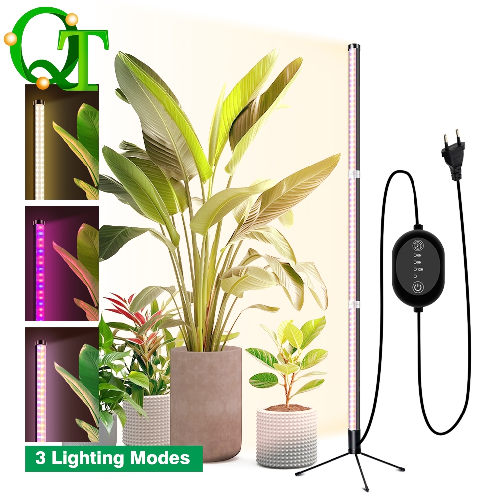 AC 85-265VFull Spectrum LED Grow Light IP65 โคมไฟตั้งพื้นกันน้ําไฟพืชสําหรับพืชดอกไม้ต้นกล้าหลอด 2m Timming Switch