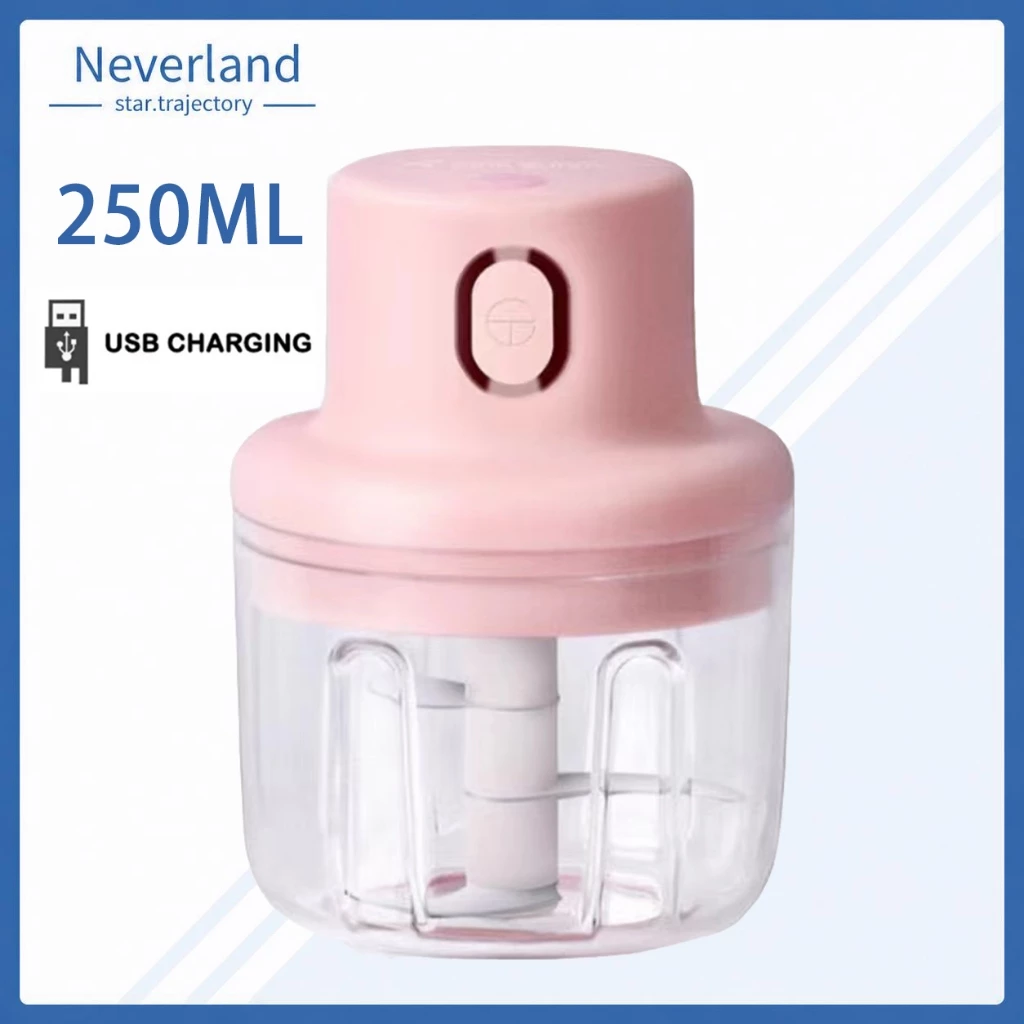 【✅คุณภาพสูง】เครื่องปั่นกระเทียมพริก 250ML ไร้สาย USB ปั่นละเอียดบดเนื้อบดกระเทียมไฟฟ้า