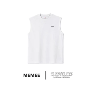 MEMEE | เสื้อแขนกุดผ้า Cotton Premium สกรีน Memee อกซ้าย มีถึงอก 52" [V.1 แขนกุด]