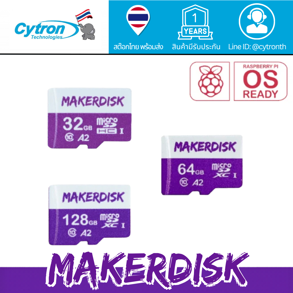 MakerDisk A2 microSDcard - พร้อมระบบปฏิบัติการจาก RaspberryPi