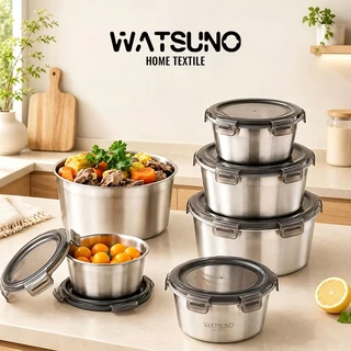 Watsuno.ภาชนะเก็บอาหารสแตนเลส (มี 3 ขนาดให้เลือก) - ชามผสม, ชามผสมสแตนเลส, ชามผสมอาหาร, ชามใส่ผลไม้