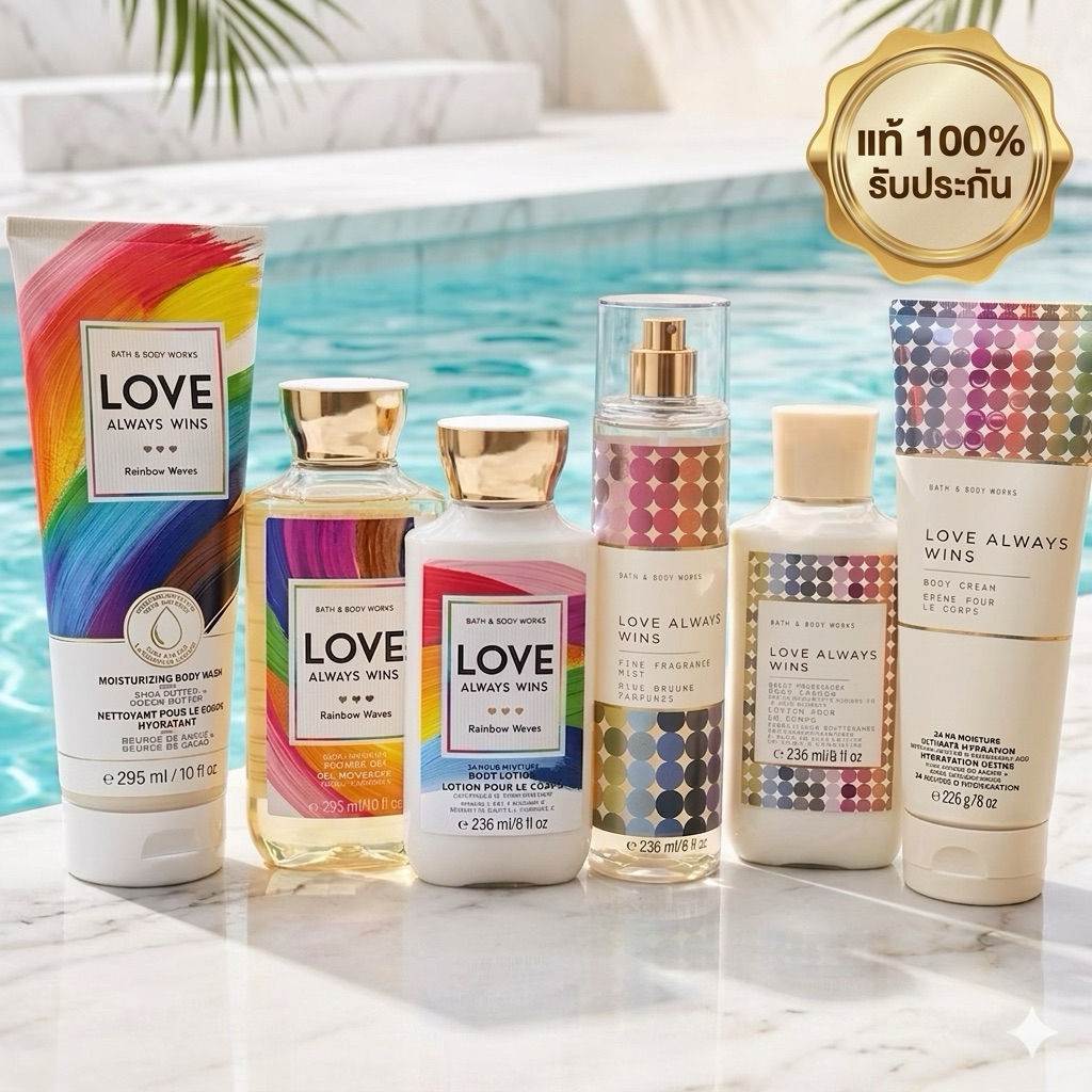 love always wins  Rainbow waves  🌸 แท้💯% bath & body works  lotion cream mist shower scrub Butter