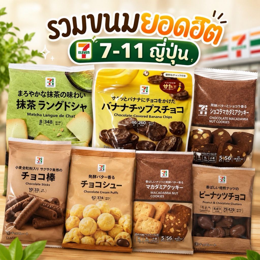 ✅ หิ้วจากญี่ปุ่น ✅ รวมขนมยอดฮิต ขายดีของ 7-11 ญี่ปุ่น