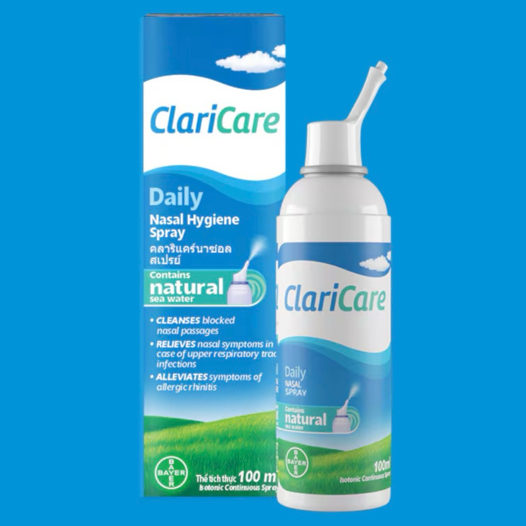 [1ขวด] น้ำเกลือพ่นจมูก ClariCare Daily Nasal Hygiene Spray 100ml Clari Care 100มล สเปรย์พ่นจมูก ClariCare®