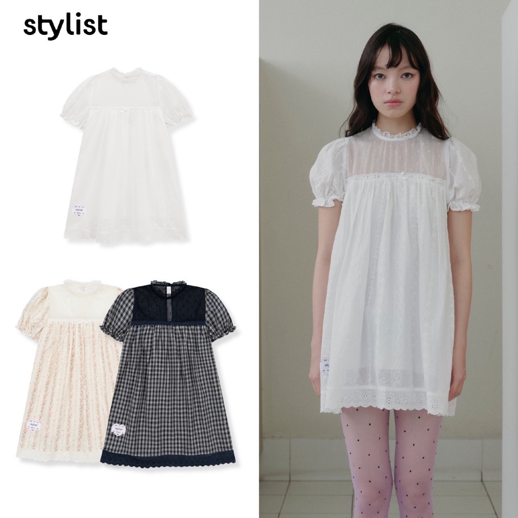 STYLIST x Brinkkty -Blouses-Bella Lace-009  - เดรสลูกไม้แขนตุ๊กตา