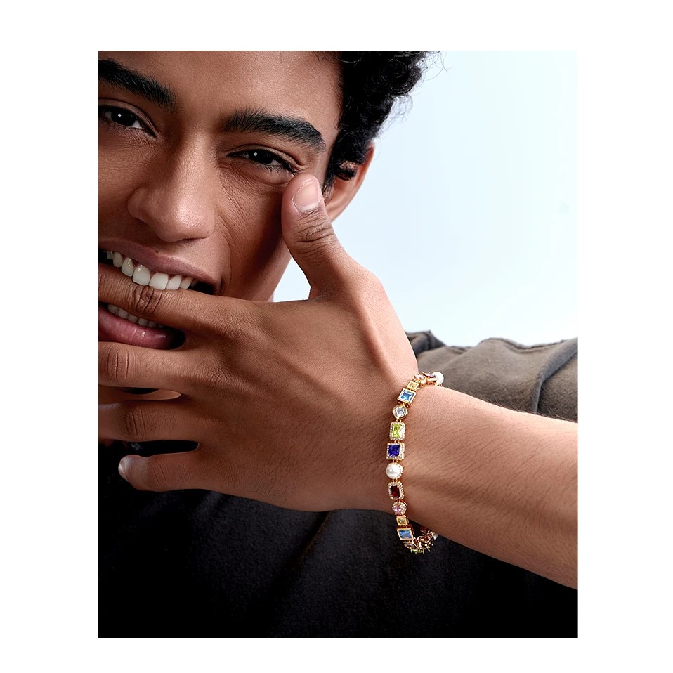 💎สร้อยข้อมือKREAM 💎KREAM Original Colored Zircon Bead Bracelet High-End Luxury for Couples