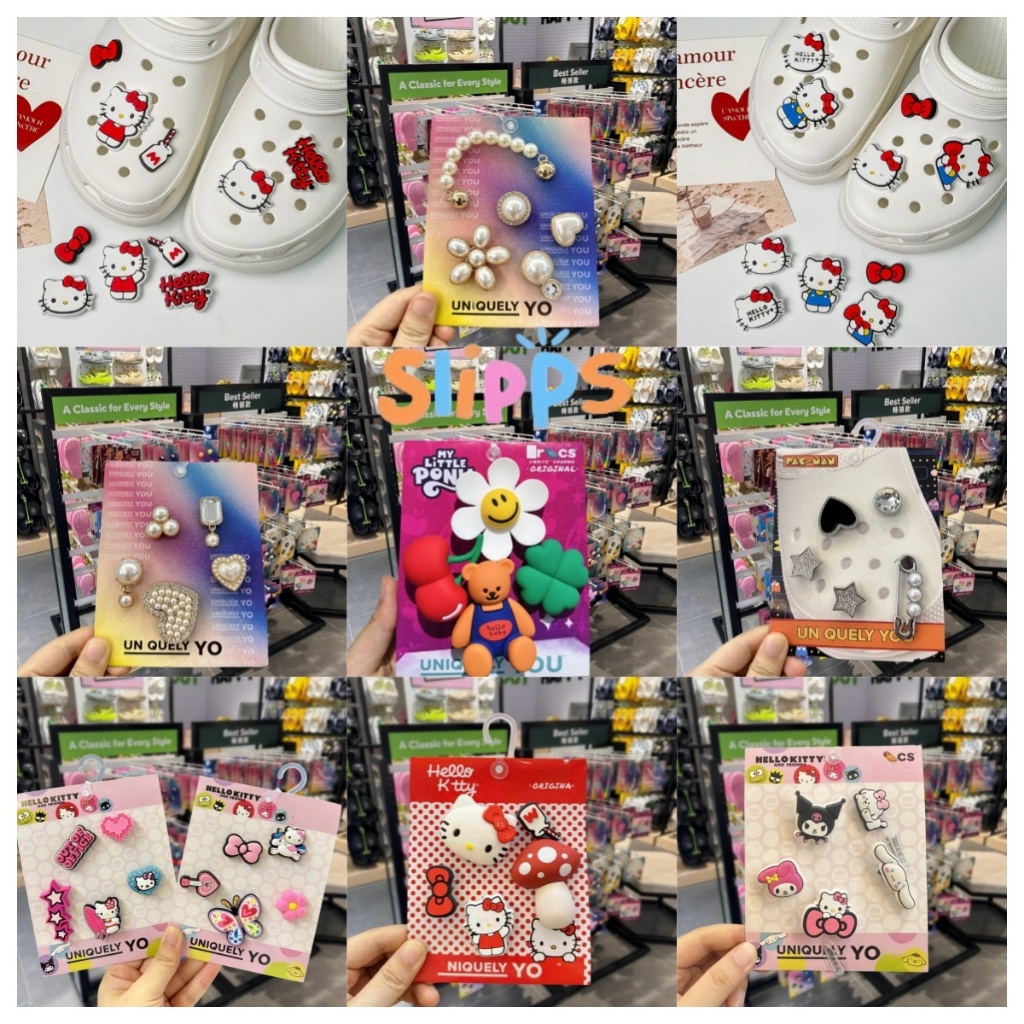<ส่งจากกรุงเทพฯ> OriginalJibbitz Crocs ตั้งค่าอุปกรณ์เสริมคู่การ์ตูน 100% ของ Crocs ที่เหมาะสำหรับ Crocs