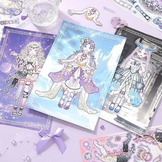 👑สติกเกอร์แต่งตัวราศีเจ้าหญิงการ์ตูนน่ารัก สำหรับเด็กผู้หญิง DIY ของเล่นติดสติกเกอร์เสริมพัฒนาการ Sticker