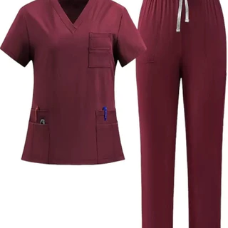 ชุดสครับ New Scrub ชุด Unisex ผู้ชายและผู้หญิง Quick-Drying เสื้อยืดผ่าตัดเสื้อผ้าช่องปากพยาบาลหมอเสื้อผ้าทํางานสัตว์