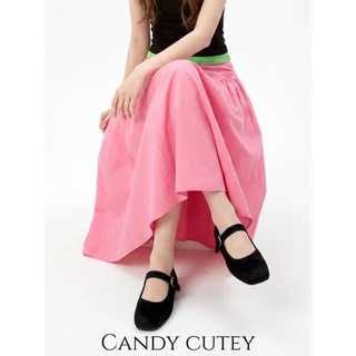 Candy Cutey รองเท้าแมรี่เจนสไตล์เกาหลี ผ้าซูเอดนุ่ม เบาะรองนุ่มสบาย ใส่สบายทั้งวัน สไตล์เรียบง่ายน่ารัก