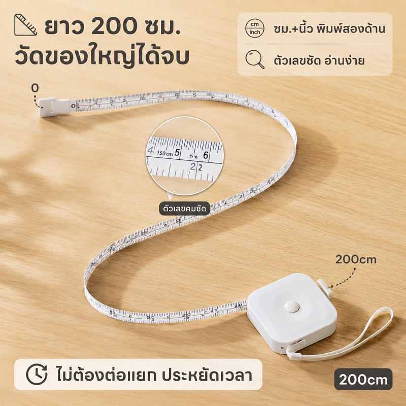 มาการง เทปวัดสี 2 ม. มินิ แบบพกพา เทปวัด ไม้บรรทัด เทปนุ่ม สําหรับวัดเสื้อผ้า ร่างกาย