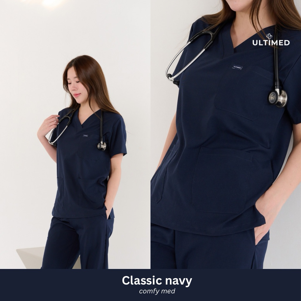 Ultimed | ชุดสครับ สี Classic navy รุ่น comfy med (เสื้อสครับ)
