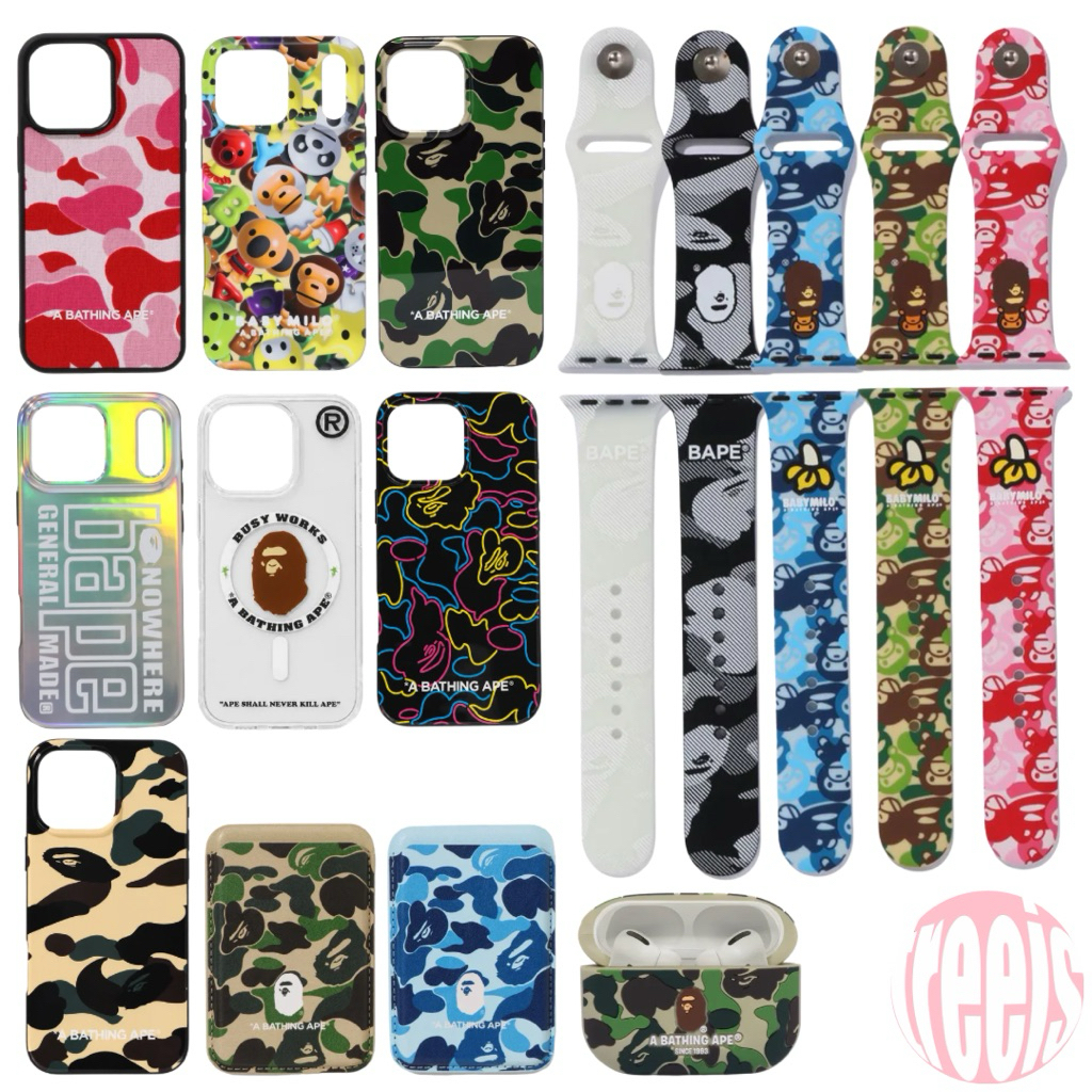 [ลด 20% ทักแชท] Bape A Bathing Ape เคสโทรศัพท์ iPhone / สาย Apple Watch Band (ของแท้ 100%)