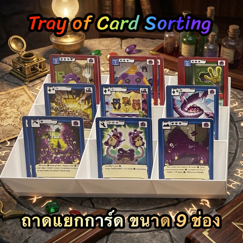 Tray of Card Sorting - ถาดสำหรับแยกการ์ด ขนาด 9 ช่อง วัสดุ 3D ปริ้น