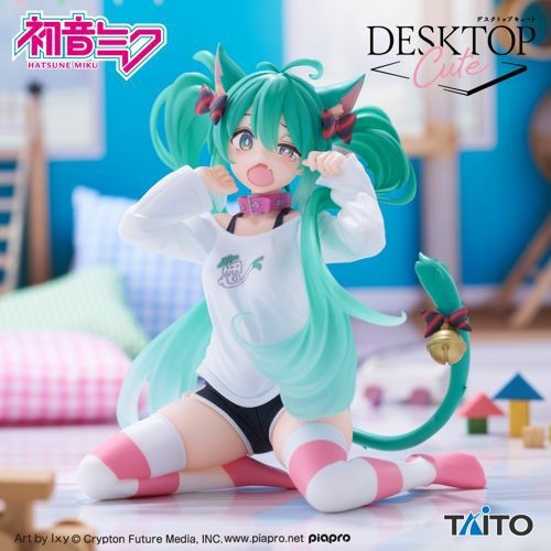 [ใบพรีออเดอร์] Hatsune Miku มิคุ - ฟิกเกอร์ Desktop Cute ～ Nekomimi T-Shirt ver.
