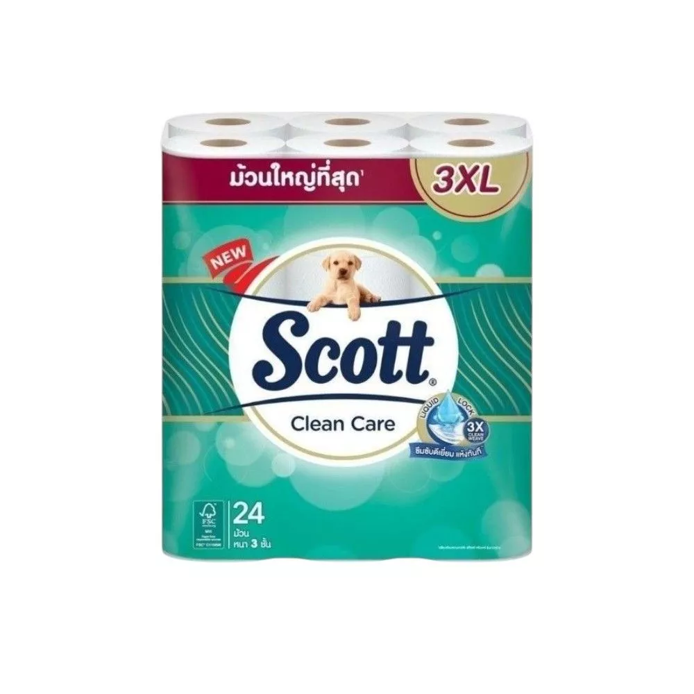 [สินค้าส่งด่วน] สก็อต์ คลีนแคร์ม้วนใหญ่ที่สุด 3XL 24ม้วน SCOTT CLEAN-CARE 3XL 24 ROLLS