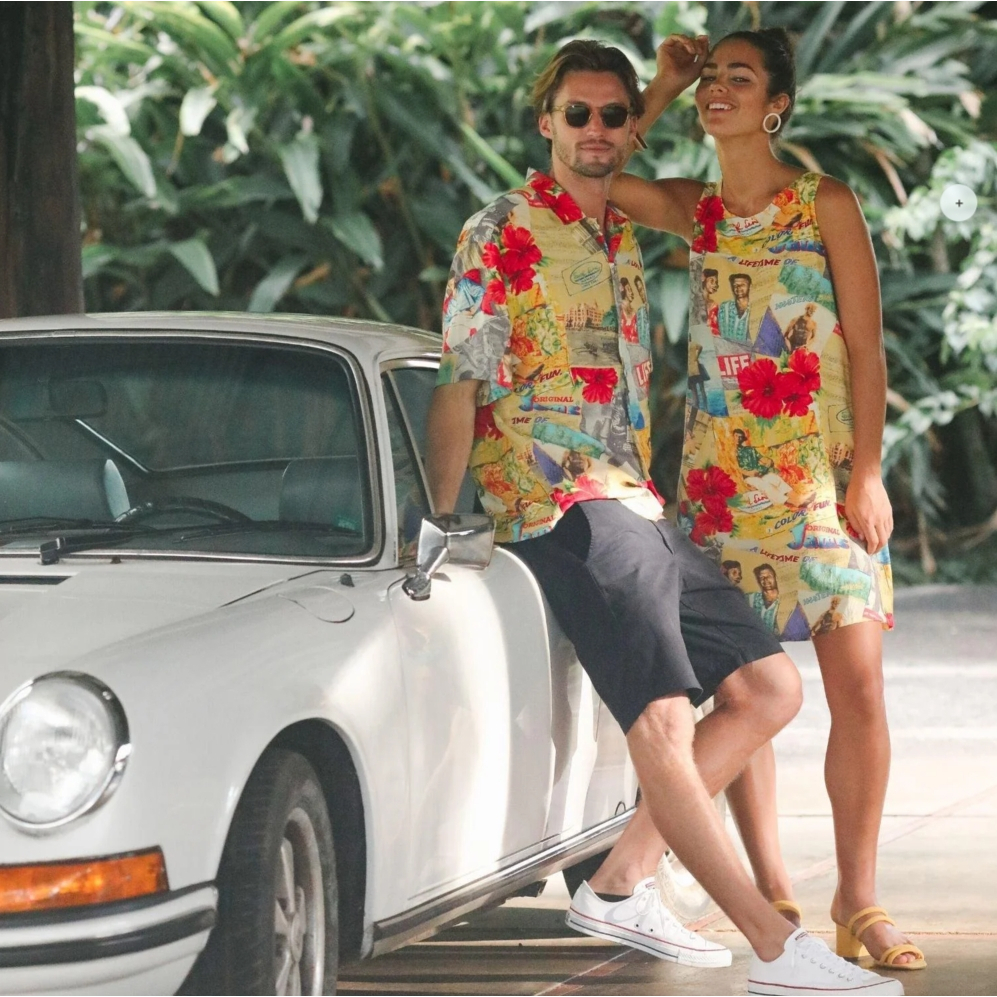 เสื้อฮาวาย JAMS WORLD / DAVE'S SURF LINE MEMORIES 100% RAYON [MADE IN HAWAII, USA]