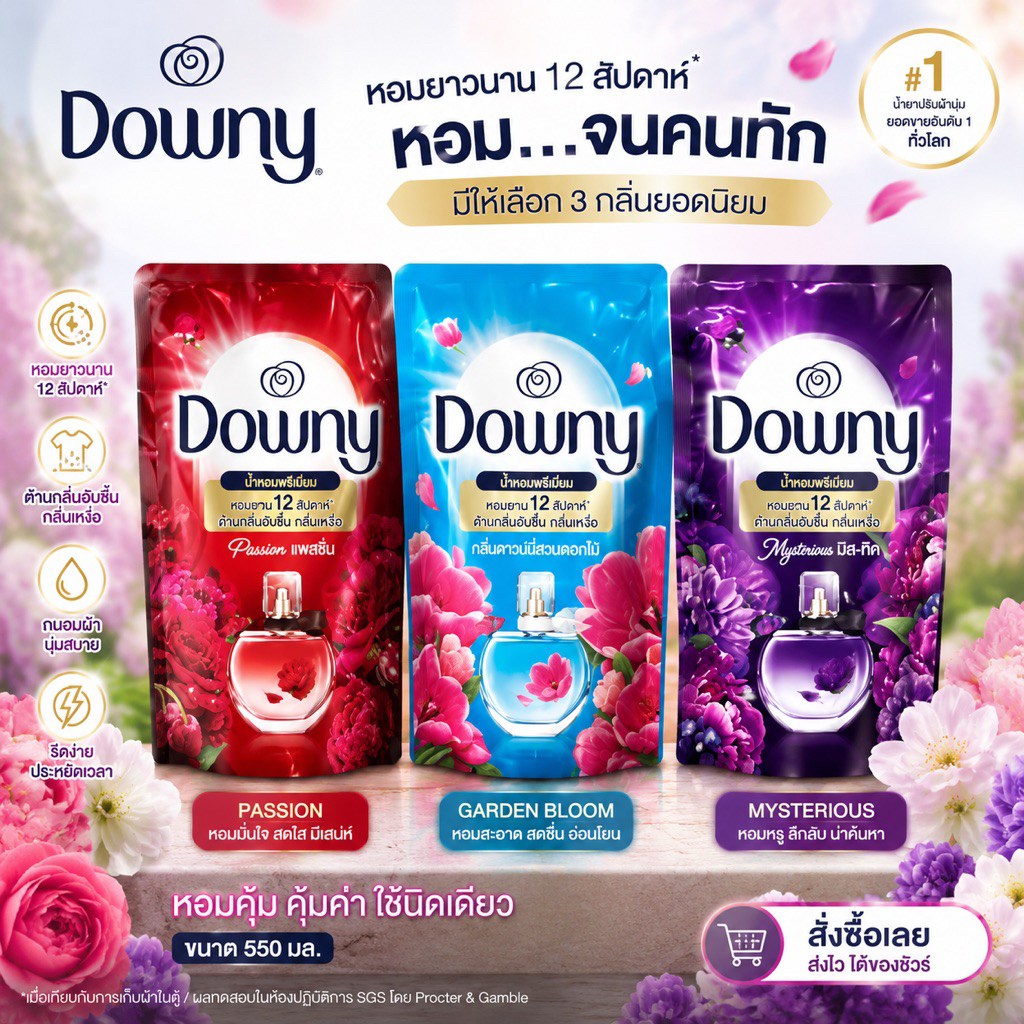 ดาวน์นี่470มล.น้ํายาปรับผ้านุ่มกลิ่นหอมติดทนนาน