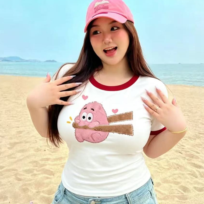 ✨【จัดส่งภายใน 24 ชั่วโมง】 เสื้อครอป Sweet cherry เสื้อยืดผู้หญิง เสื้อยืดแขนสั้นคอกลม แฟชั่นเกาหลี ใส่สบาย