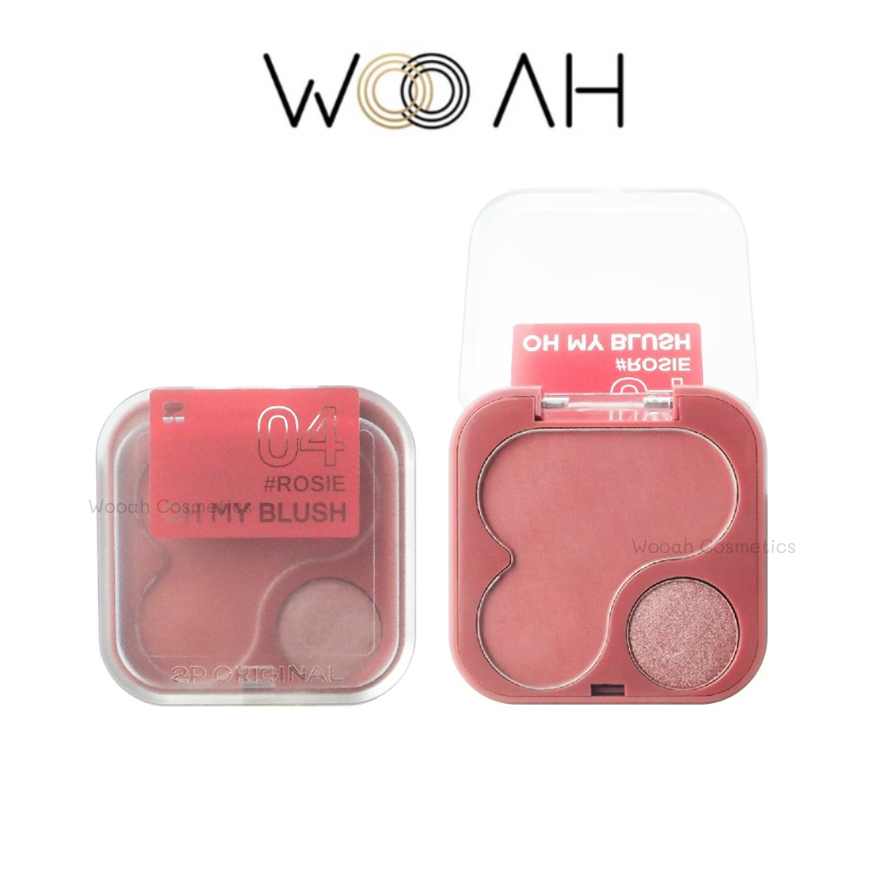 OH MY BLUSH 2in1 #บลัชออนไร้ฝุ่น 4.3g 2P ORIGINAL บลัชออน ปัดแก้ม ไฮไลท์ คอนทัวร์ ชิมเมอร์