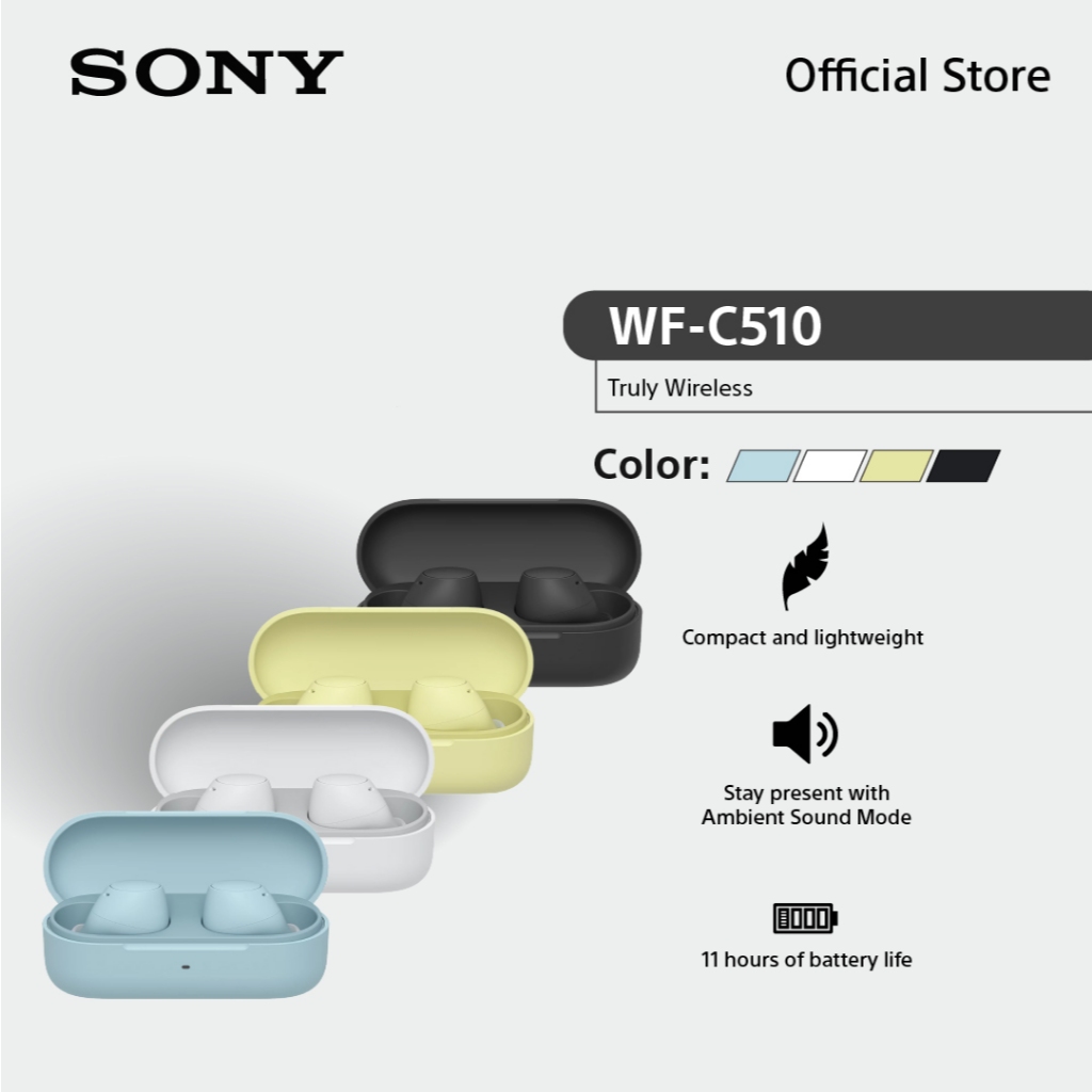 Sony หูฟัง In Ear รุ่น WF-C510 | Ambient Sound Mode | Bluetooth® 5.3 | IPX4 | Charge time 1.5 Hrs.