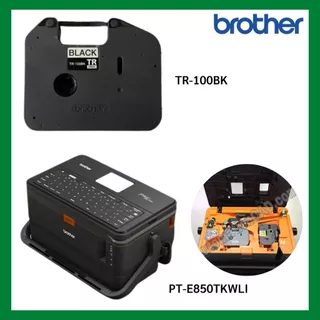 ผ้าหมึก BROTHER ของแท้ TR-100BK ออกใบกำกับภาษีได้ RIBBON เครื่องพิมพ์ปลอกสายไฟ PT-E850 TR100BK