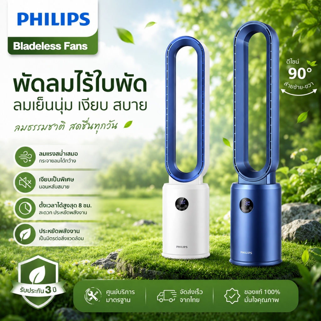 Bladeless Fans พัดลมไร้ใบพัด ลดอุณหภูมิไว รีโมต / หน้าจอสัมผัส ฟังก์ชันตั้งเวลา สูง98cm พัดลมฟอกอากาศ พัดลมไฟฟ้า