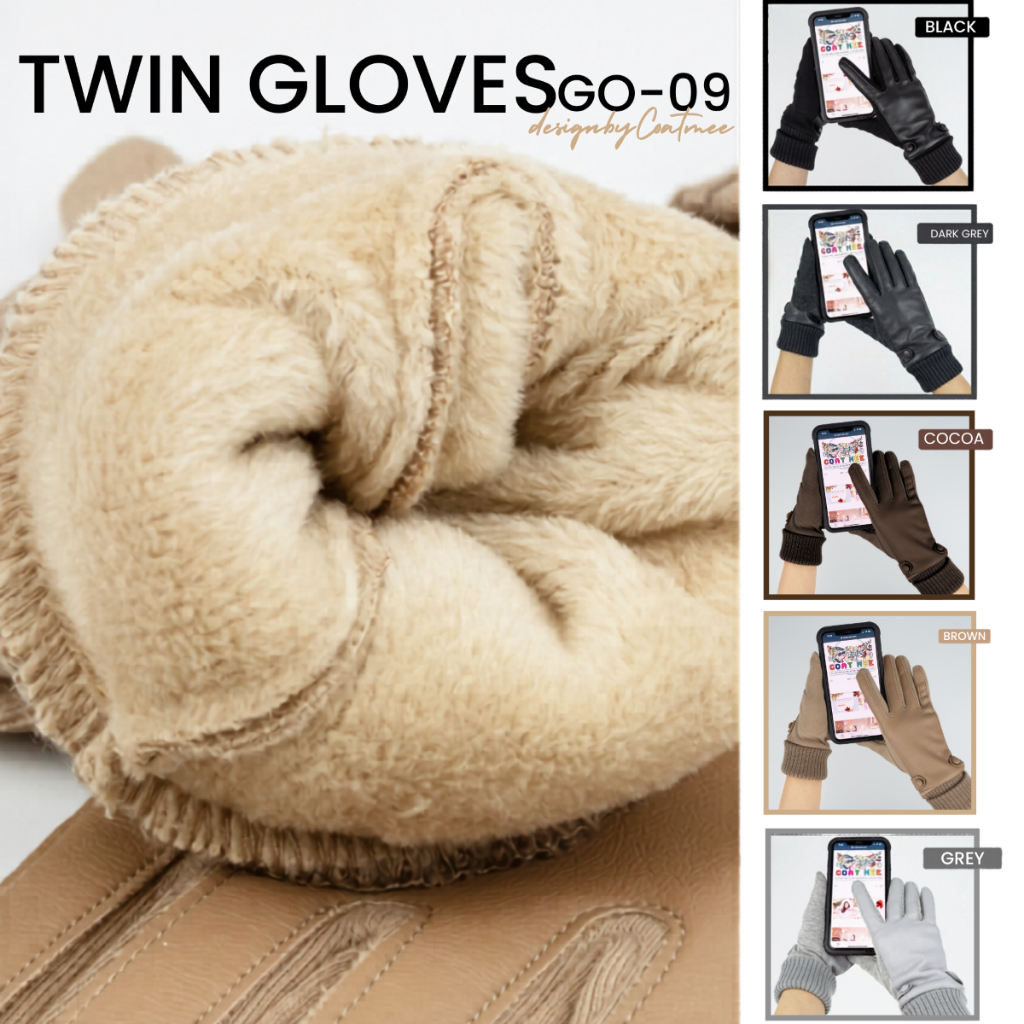 ถุงมือกันหนาวบุขน ทัชสกรีนได้ ลุยหิมะได รุ่น GO09 TWIN GLOVES COATMEE