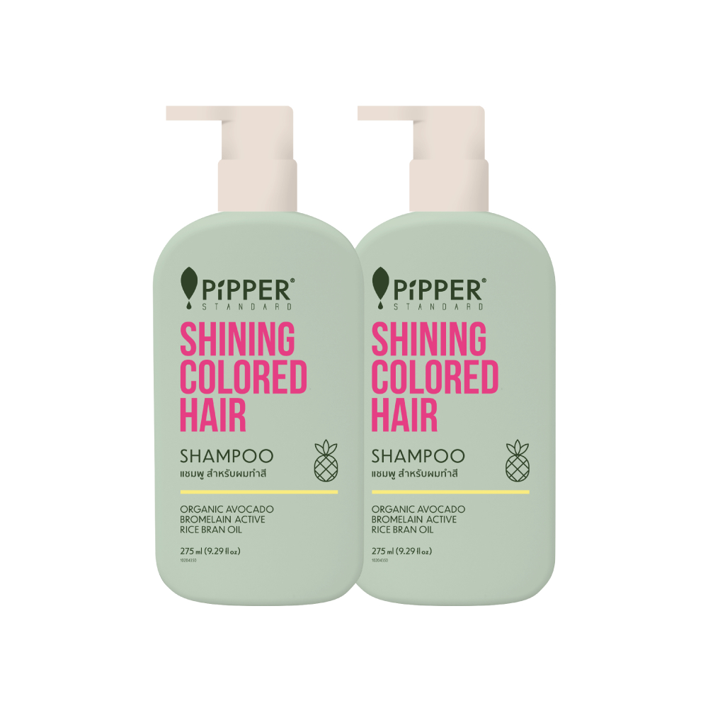 พิพเพอร์ สแตนดาร์ด ชายน์นิ่ง คัลเลอร์ แฮร์ ซัลเฟต ฟรี แชมพู ขนาด 275 ml. แพค 2 ขวด