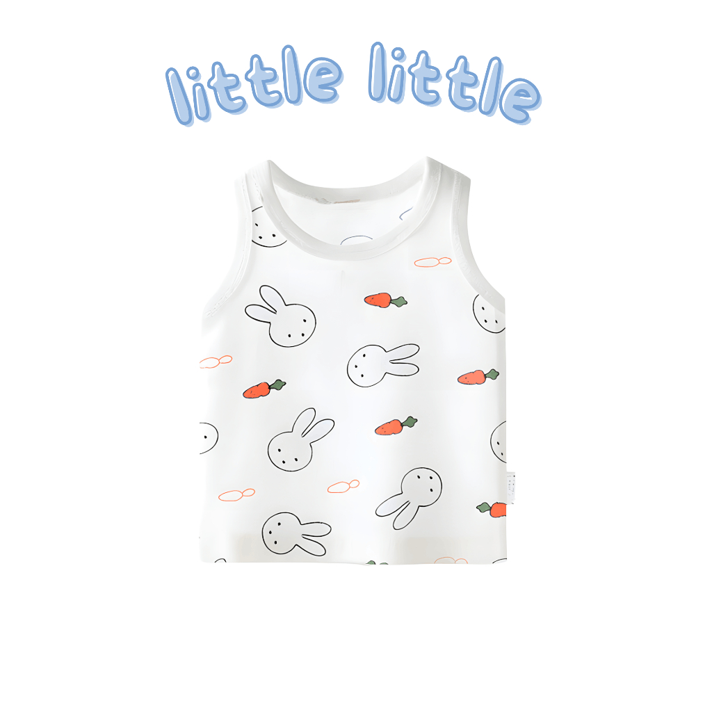 little little - เสื้อกล้ามเด็กอ่อน วงแขนและคอกว้างพอดี ใส่ง่าย เสื้อผ้าเด็กเล็ก ชุดนอนเด็ก เหมาะกับเด็ก 6 เดือน - 5 ปี