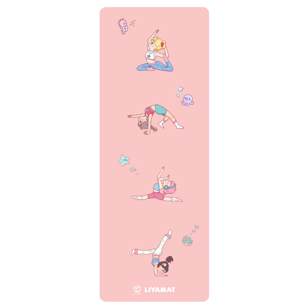 LIYAMAT-น้องลีญา Yoga girl เสื่อโยคะ yogamat เพิ่มความหนา หนึบ พื้นผิวผลิตจากPremium PU+ Natural rubber