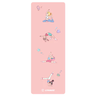 LIYAMAT-น้องลีญา Yoga girl เสื่อโยคะ yogamat เพิ่มความหนา หนึบ พื้นผิวผลิตจากPremium PU+ Natural rubber
